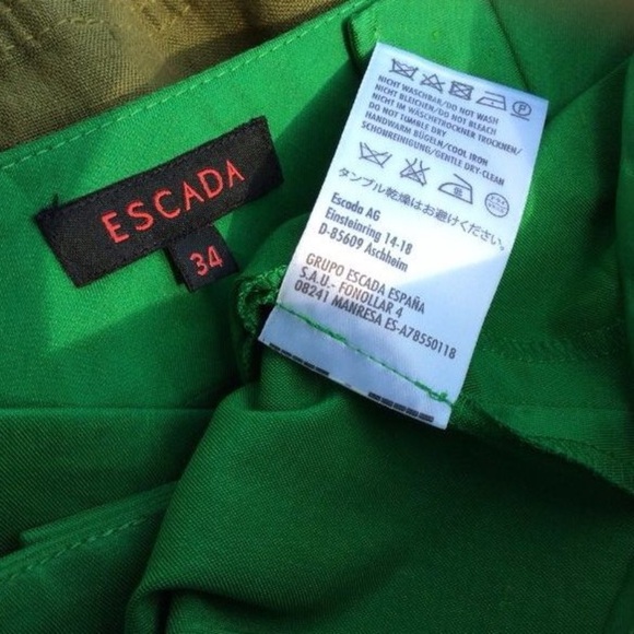 ESCADA kelly Green flat front Pants 34 s / M - Picture 3 of 5